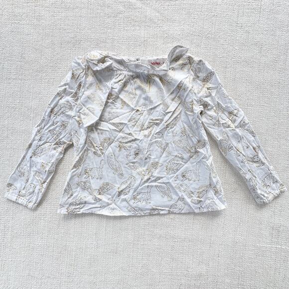 Mini Boden x Harry Potter White & Gold Blouse EUC 2/3 - Picture 1 of 8
